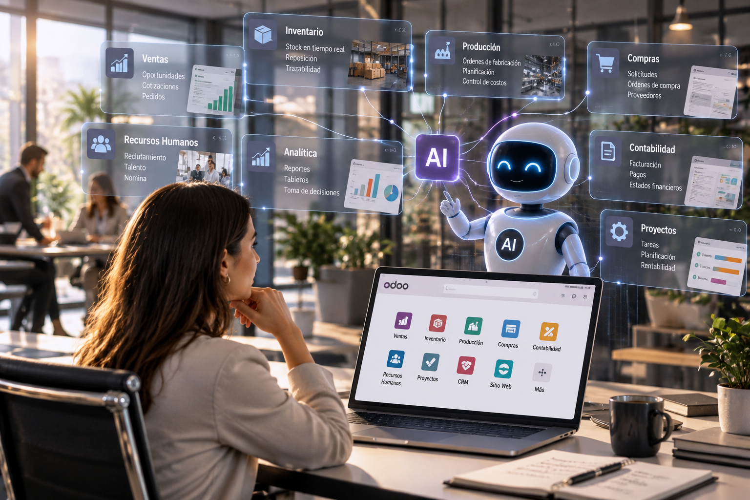 Asistente de Inteligencia Artificial conectado con las áreas de una empresa